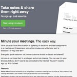 screenshot of the minutes.io meeting notes app