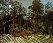 Jungle with Lion - Henri Julien Rousseau