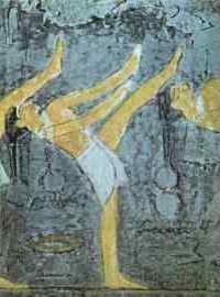 dancers, From the tomb of Nenkhetifkai at Sakkara,V Dynasty; Excerpt. Source: Lionel Casson - Ancient Egypt