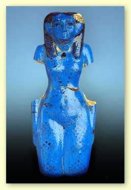 Concubine of the Dead in blue faience from the tomb of Neferhotep at Thebes