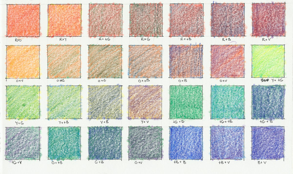 Finish color combination swatches