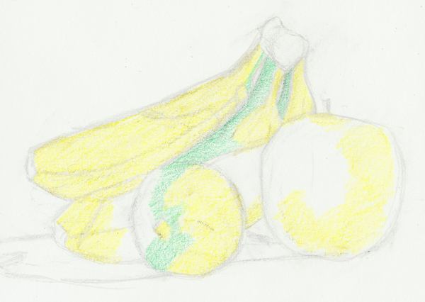 Pencil in the first layer of true green