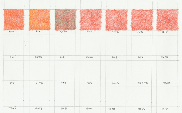 Pencil in second layer of green