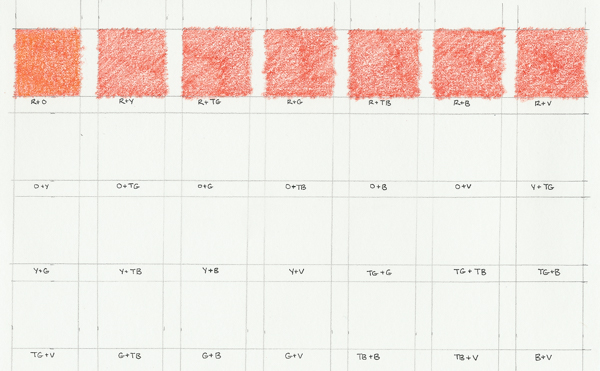 Pencil in second layer of orange