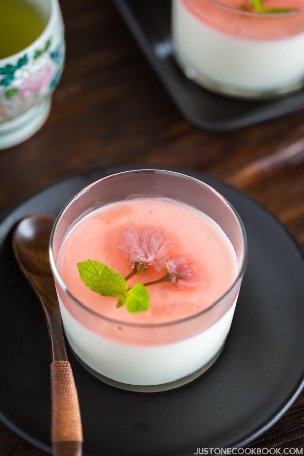 Cherry Blossom Milk Pudding | Easy Japanese Recipes at JustOneCookbook.com
