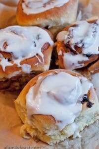 Cinnamon Rolls with Bourbon-Soaked Raisins - A Family Feast