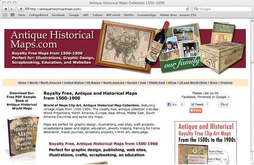 antique historical maps website