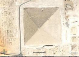 This is an areal view of the great pyramid.