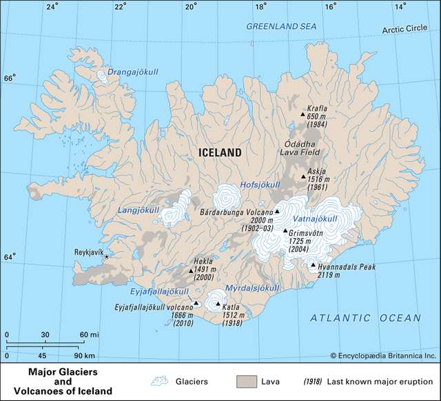 volcanoes and glaciers of Iceland