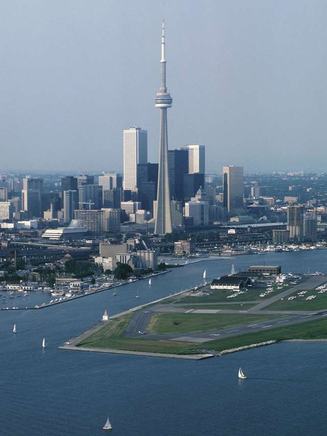Toronto with the CN Tower (centre).