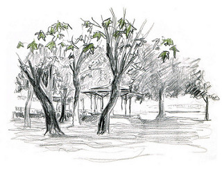 Grenoble, city garden