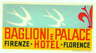 FIRENZE FLORENCE BAGLIONI E PALACE HOTEL LUGGAGE LABEL