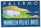 PALERMO SICILY MONDELLO PALACE HOTEL OLD LUGGAGE LABEL
