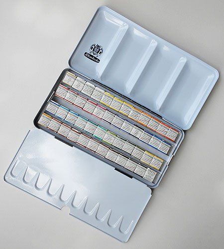 Schmincke Watercolors- 48 Half Pans in a Metal Box
