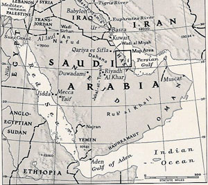 Map of Saudi Arabia