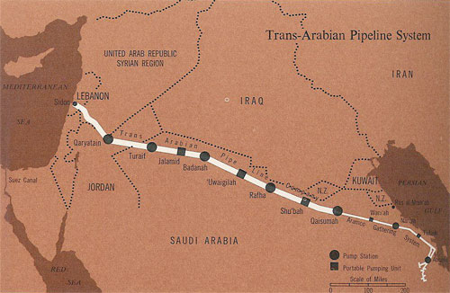 Map of Trans-Arabian Pipeline System